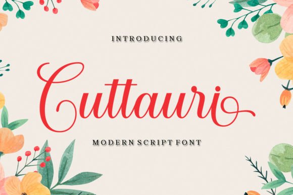 Cuttauri Script Font for Editorial Design and Brand Identity