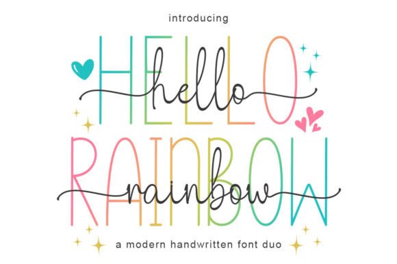 Hello Rainbow Duo: A Smooth Duo Font for Editorial Design