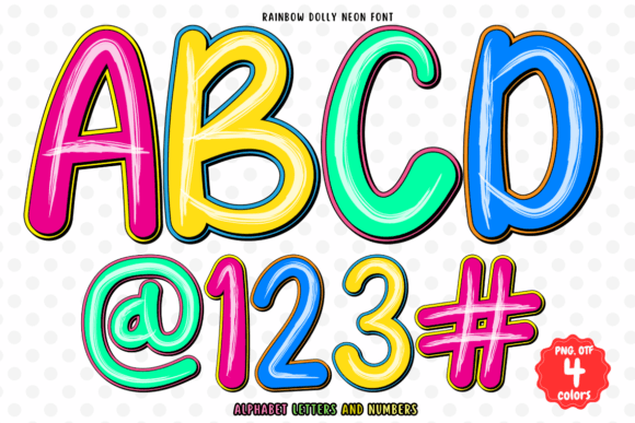Rainbow Dolly Neon: A Vibrant Color Font for Branding Projects