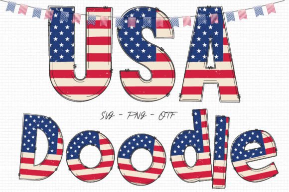 Usa Doodle: A Patriotic Color Font for Crafters and Sellers